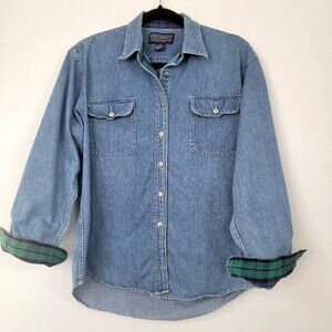 Vintage 90s Newton Trading Co Denim Utility Shirt 100% Cotton